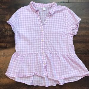 Button down peplum blouse
